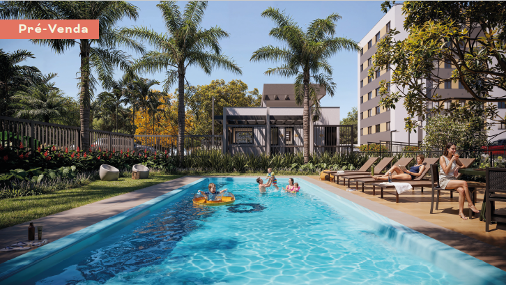 Fachada do Ventura Clube, lançamento MCMV no bairro Ipanema em Porto Alegre